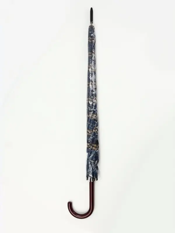 Зонт - трость полуавтоматический &laquo;Клетка&raquo;, 8 спиц, R=58/68 см, d=116 см, синий