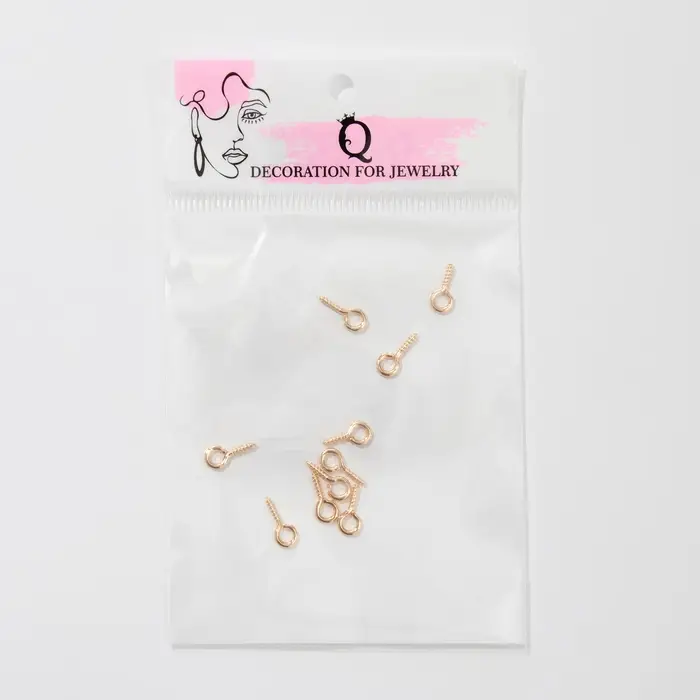 Держатель для кулона винтовой СМ-936, (набор 10 шт.) 1,2×0,5×0,1 см, цвет золото