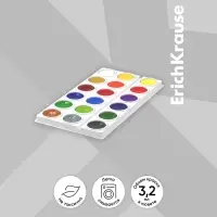 Акварель 18 цветов, ErichKrause Basic, без кисти, эконом, картонная коробка с европодвесом