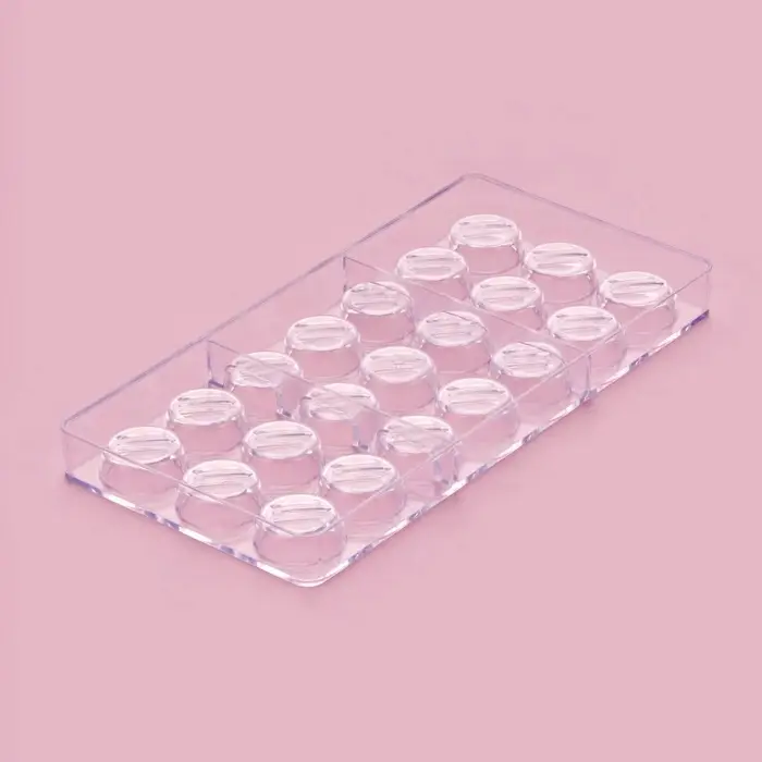 Форма для конфет и шоколада KONFINETTA &laquo;Шаффл&raquo;, 27.5&times;17.5&times;2.5 см, 21 ячейка 3&times;3&times;1 см, пластик, прозрачная