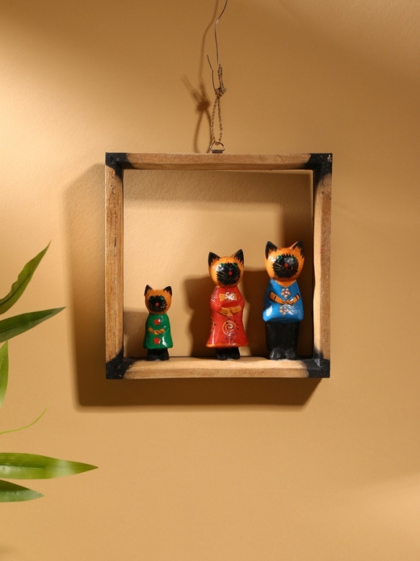 Сувенир интерьерный Сувенир интерьерный "Кошки в рамке" дерево 19х19 см