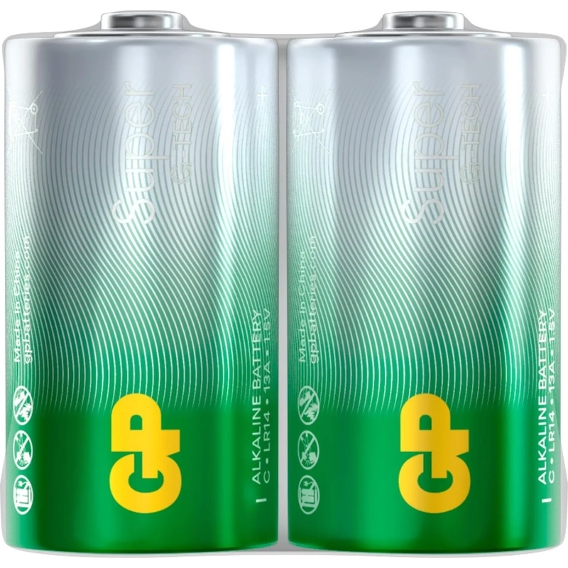 Батарейка GP Super эконом C/LR14/14A,GP14AEBRA - 2S2 алкалин бл/2шт