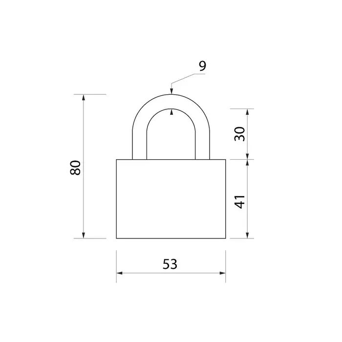 Замок навесной, 52&times;80 мм, 3 ключа