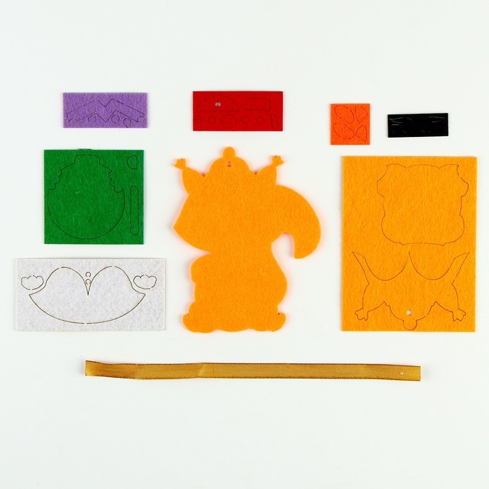 Ёлочная подвеска из фетра своими руками «Новый год! Бёлочка», новогодний набор для творчества Ёлочная подвеска из фетра своими руками «Новый год! Бёлочка», новогодний набор для творчества