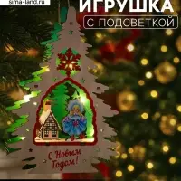 Подвеска световая &laquo;Снегурочка&raquo;, 16&times;3&times;22.5 см, 6 LED, от батареек, свечение тёплое белое