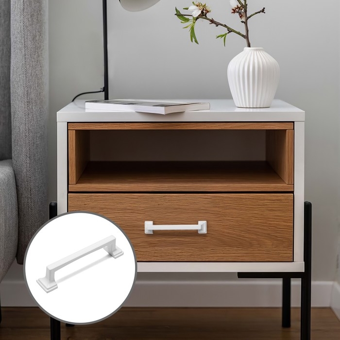 Ручка-скоба CAPPIO RSC038, цинк, м/о 96 мм, цвет белый, 4 шт.