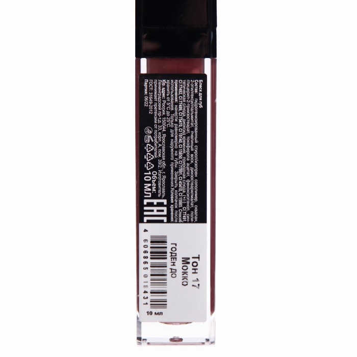 Блеск для губ GLOSS,  Блеск для губ GLOSS, "мокко", тон 17