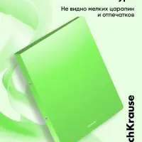 Папка на 4 кольцах А4, ErichKrause Neon, 35 мм, 1750 мкм, ламинированная, твердая обложка, зеленая