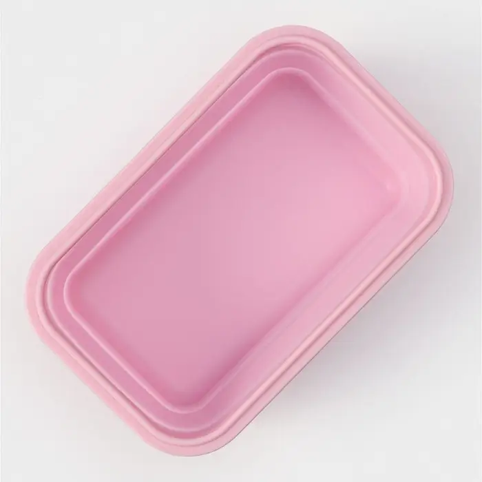 Контейнер складной с крышкой Доляна «Коста», 500 мл, 16×10×6 см, цвет розовый Контейнер складной с крышкой Доляна «Коста», 500 мл, 16×10×6 см, цвет розовый