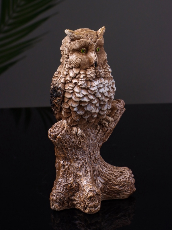 Статуэтка Статуэтка "Филин на ветке" 14 см, цвет коричневый