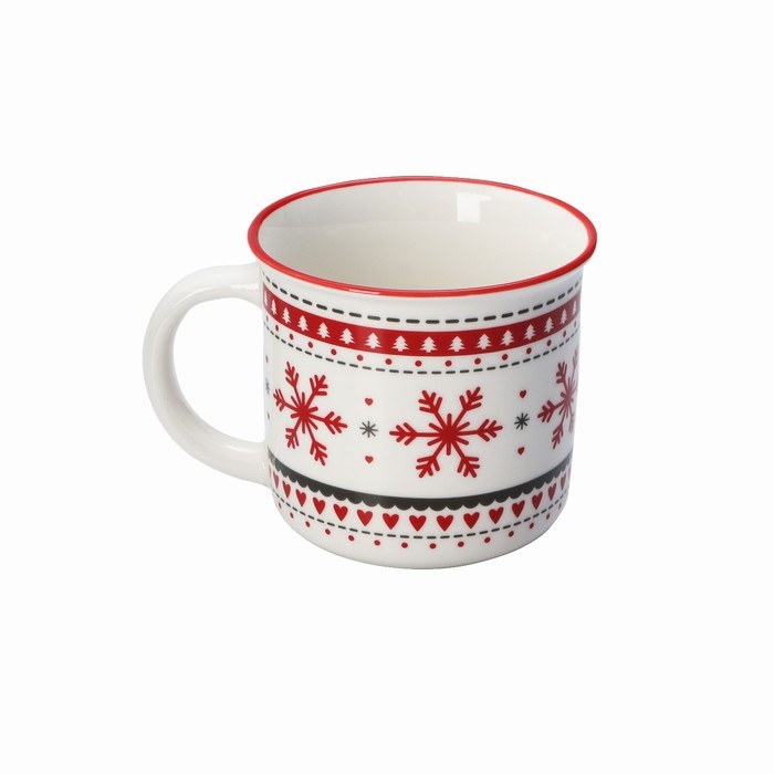 Кружка фарфоровая Доляна «Новый год. Снежинки», 380 мл Кружка фарфоровая Доляна «Новый год. Снежинки», 380 мл