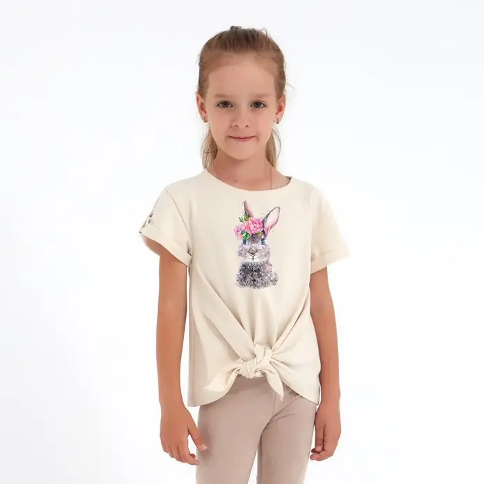 Термонаклейка «Заяц с цветами», 5.3×9.8 см Термонаклейка «Заяц с цветами», 5.3×9.8 см