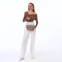 Сумка женская мессенджер TEXTURA на клапане, 23&times;6&times;15 см, хаки