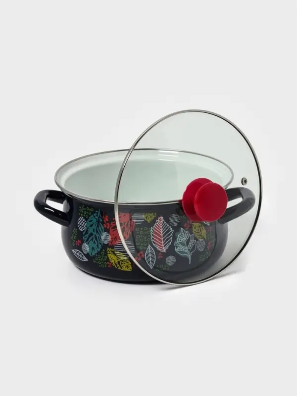 Набор кастрюль эмалированных &laquo;Лесная ягода-1-Экстра&raquo;, 3 предмета: 2 л, 3 л, 4 л, чёрный