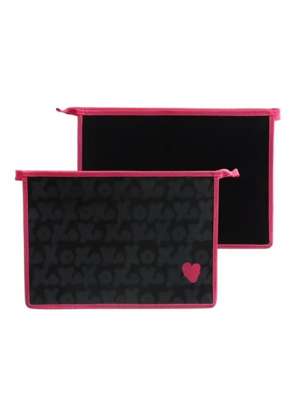 Папка для тетрадей А4 Xoxo love, молния сверху, ламинированный картон