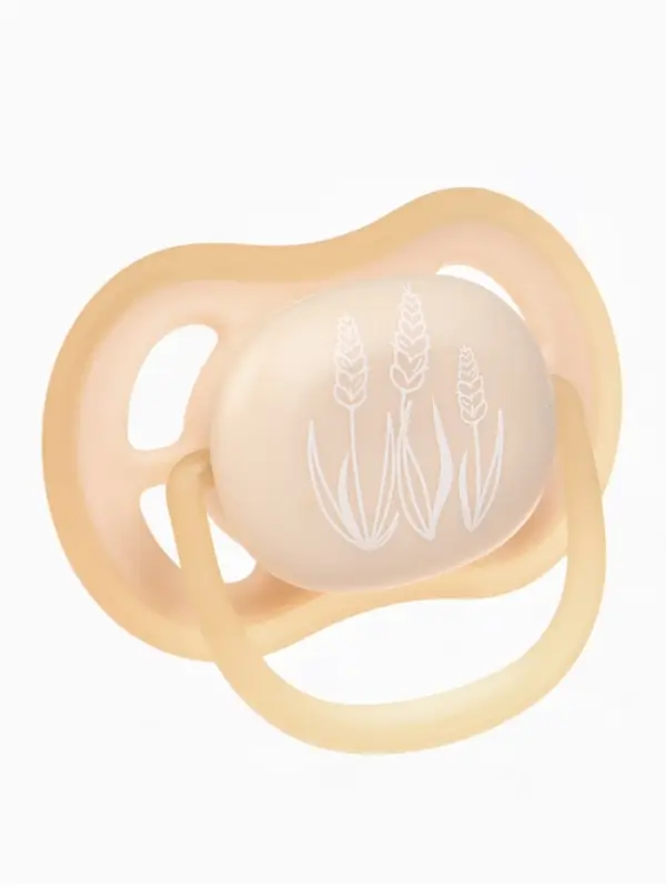 Светящаяся соска-пустышка анатомическая, силикон, от 6 мес., &laquo;Колоски&raquo;, бежевая