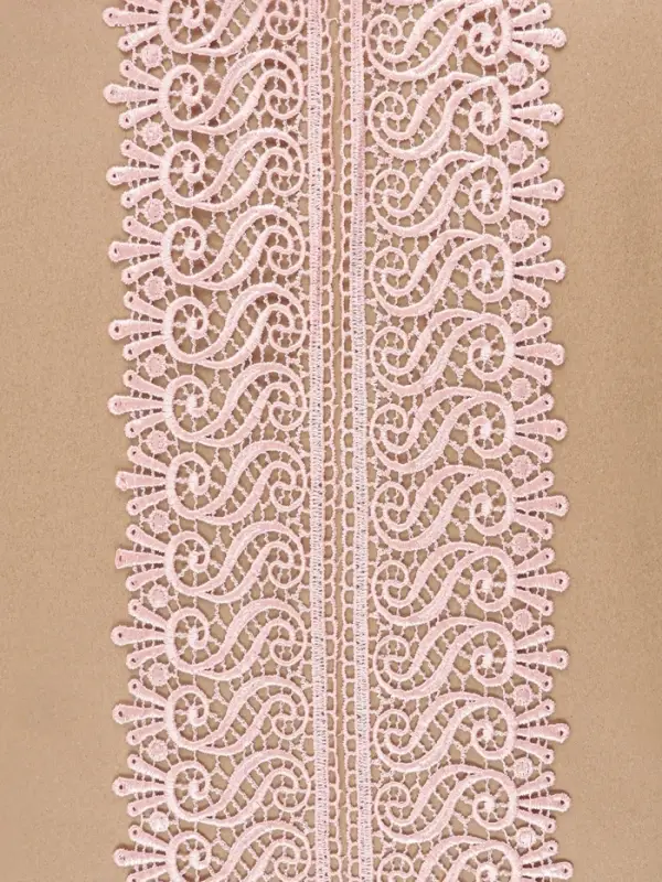 Кружево гипюровое, 94 мм, 11&plusmn;1 м, цвет нежно-розовый