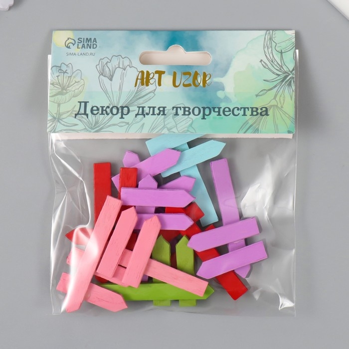 Декор для творчества дерево Декор для творчества дерево "Цветной указатель" набор 10 шт 3х5 см