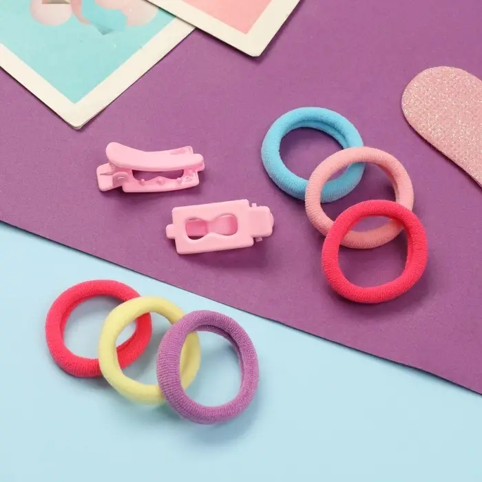 Набор для волос Набор для волос "Карамель" (10 резинок 3 см, 2 зажима 3 см) бесконечность, розовый