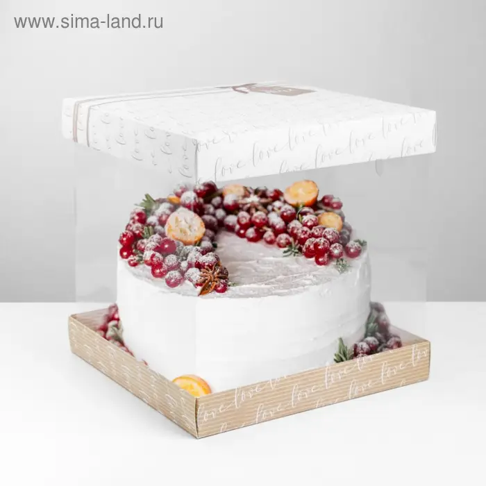 Коробка для торта, кондитерская упаковка, «Тебе», 30 х 30 см Коробка для торта, кондитерская упаковка, «Тебе», 30 х 30 см