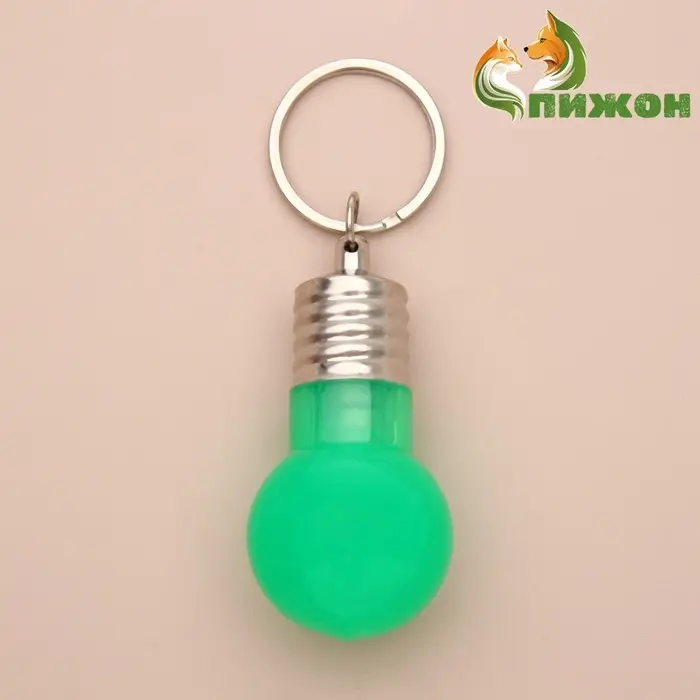 Световой маячок на ошейник, для больших и средних собак, фасовка 12 шт., пластик, металл, зелёный