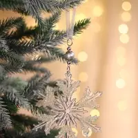 Ёлочная игрушка &laquo;Зимнее волшебство. Снежинка ажурная&raquo;, d=12 см, прозрачный, МИКС