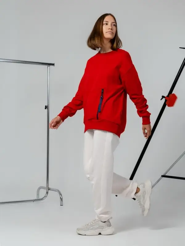 Свитшот унисекс Kosmos 2.0, красный, размер XS/S Свитшот унисекс Kosmos 2.0, красный, размер XS/S