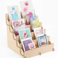 Подставка под открытки 10 ячеек по 10.8 см, 23.5&times;23&times;25 см, толщина 3 мм, бежевая