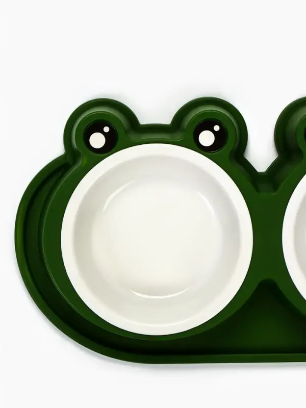 Миска двойная фигурная 29,5 х 14 х 4 см, зелёная Миска двойная фигурная 29,5 х 14 х 4 см, зелёная