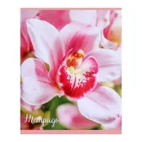 Тетрадь 96 листов в клетку &laquo;Цветы&raquo;, серые листы, МИКС