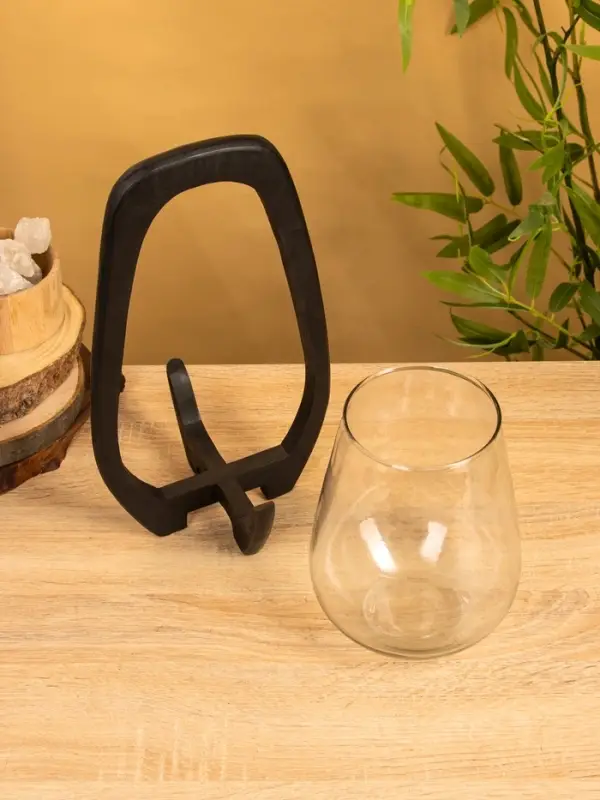 Подсвечник Подсвечник "Аура" 18х19х33 см, стекло, дерево