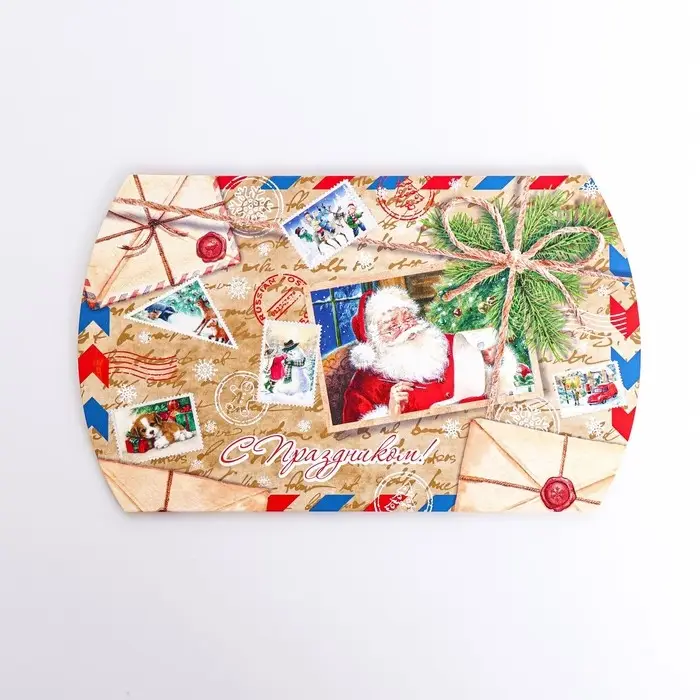 Коробка складная, подарочная новогодняя « Дед Мороз» 15×11×3 см