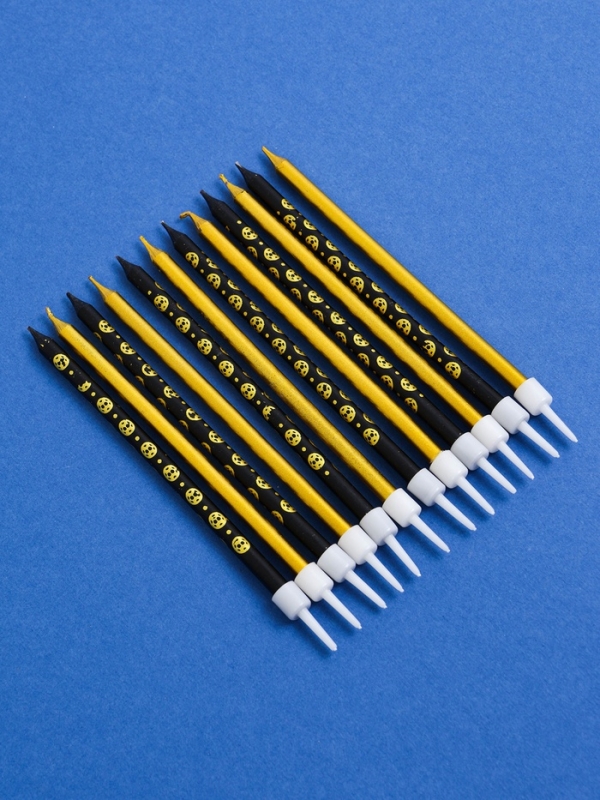 Набор свечей для торта Набор свечей для торта "Дискотека", 12 шт, золотой и черный