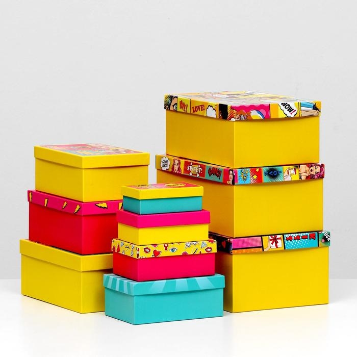 Набор коробок 10 в 1 Pop-art, 30,5 х 20 х 13 - 12 х 6,5 х 4 см Набор коробок 10 в 1 Pop-art, 30,5 х 20 х 13 - 12 х 6,5 х 4 см