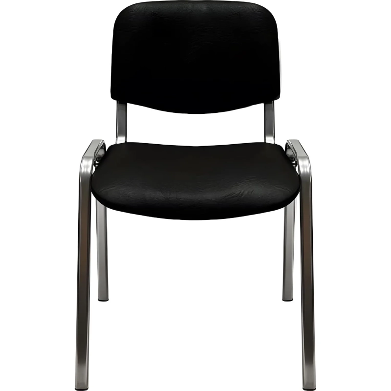 Стул КО_EChair Rio(ИЗО) РС01.00.10 к/з чер гладкая 201, каркас под хром