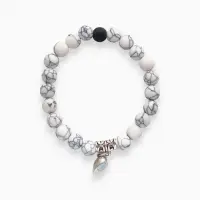 Браслеты парные &laquo;Неразлучники&raquo; на магните, сердце, чёрно-белые в серебре, d=6 см