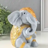 Фигурка гипс &laquo;Слон Индийский&raquo;, 15&times;12&times;11 см, серый с росписью