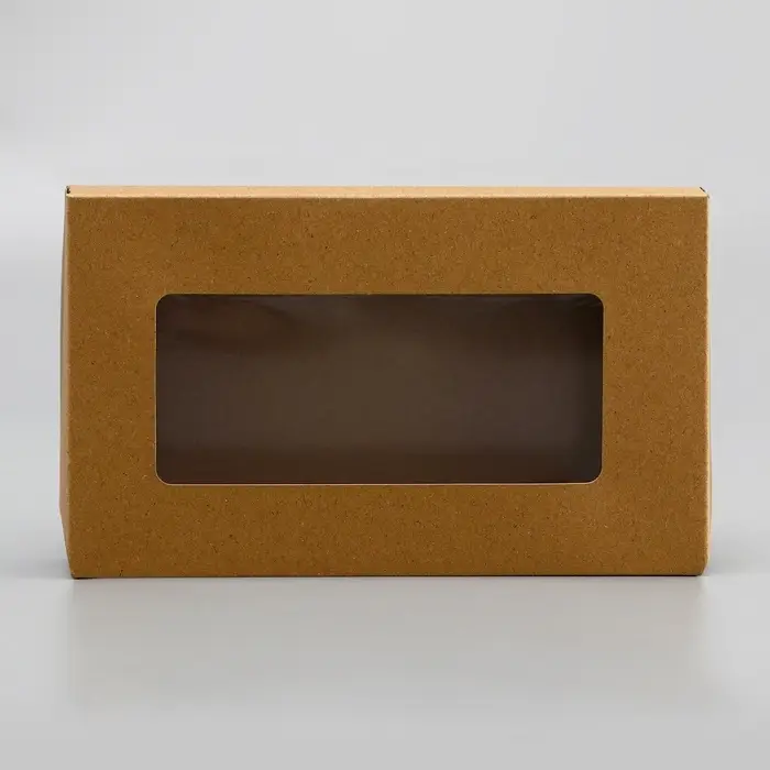 Контейнер на вынос, с окном,  крафт, 20 х 12 х 4 см