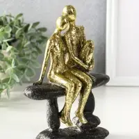 Сувенир полистоун "Абстракция. Парочка на скамейке" золото с серым 15,5х7,5х20,5 см Сувенир полистоун "Абстракция. Парочка на скамейке" золото с серым 15,5х7,5х20,5 см