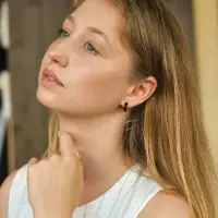 Серьги кольца чёрные QF &laquo;Нео&raquo;, d=1.4 см