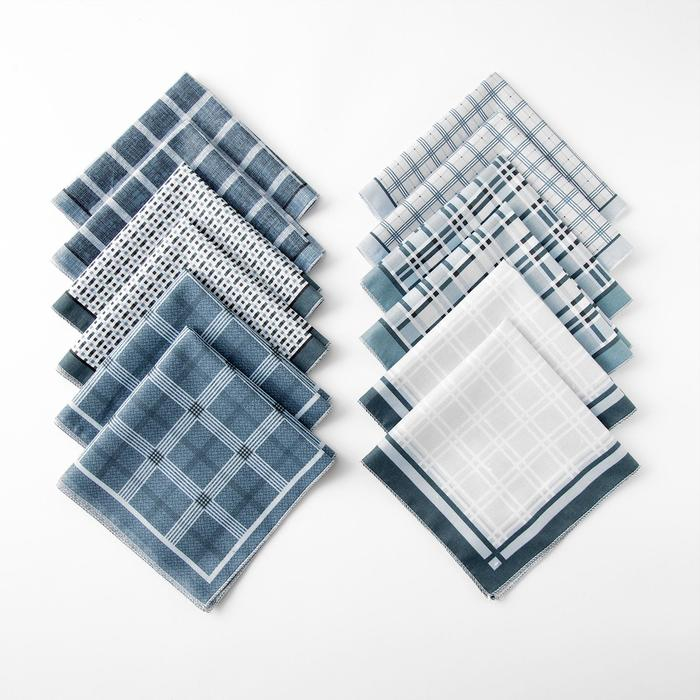 Платки носовые мужские Этель  Платки носовые мужские Этель "Серджио" 30*30 см,(набор 12 шт,) цв.серый, рис. МИКС, 100% хл