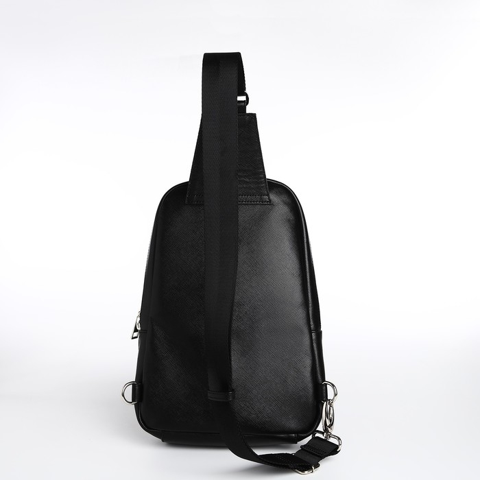 Сумка - слинг, TEXTURA, натуральная кожа, цвет чёрный Сумка - слинг, TEXTURA, натуральная кожа, цвет чёрный