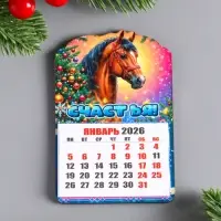 Магнит новогодний календарь, отрывной "Счастья" 9,5х6,5 см