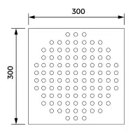 Лейка стационарная ZEIN Z32, квадратная, 30&times;30 см, 1 режим, полированная нержавеющая сталь