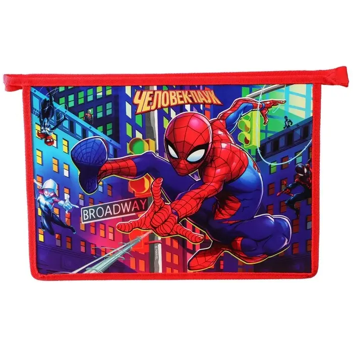 Папка пластиковая для тетрадей А4, на молнии, &laquo;Супергерой&raquo;