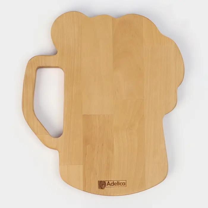 Менажница для подачи Adelica &laquo;Пивная кружка&raquo;, 2 секции, 25&times;22&times;1.8 см, пропитано минеральным маслом, в подарочной коробке, дерево берёза