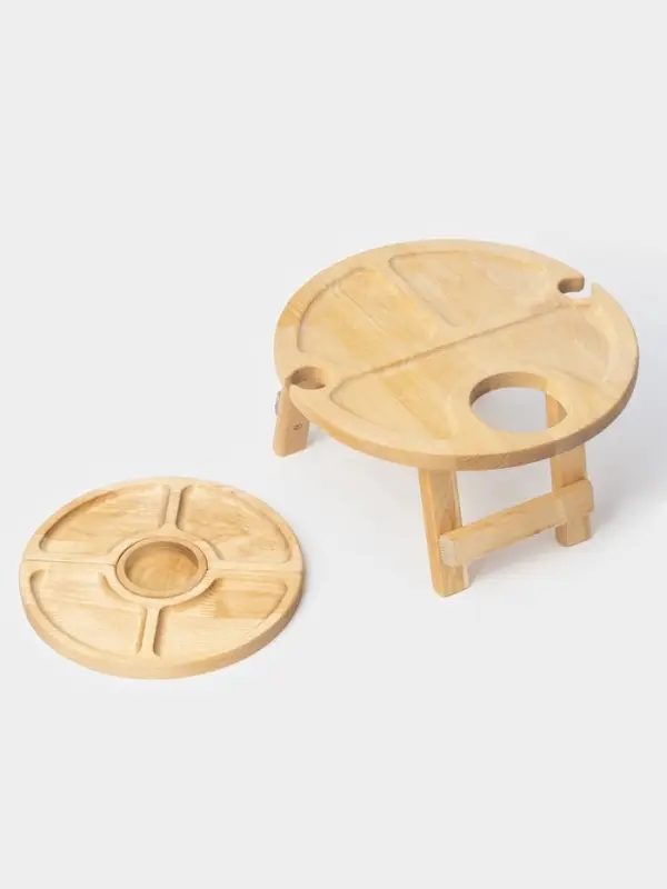 Подарочный набор посуды Adelica &laquo;Винный&raquo;, столик для вина d=32 см, менажница d=25 см, подсвечник d=8 см, дерево берёза