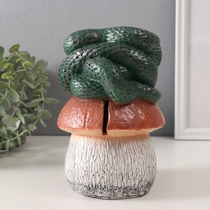 Копилка  Копилка "ЗМЕЙКА НА ГРИБЕ"  11 х11 х 18 см.