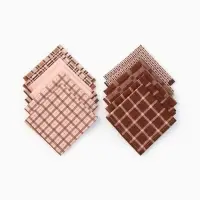 Платки носовые мужские Этель 30*30 см,(набор 12 шт,) цв. коричневый, рис. МИКС, 100% хл