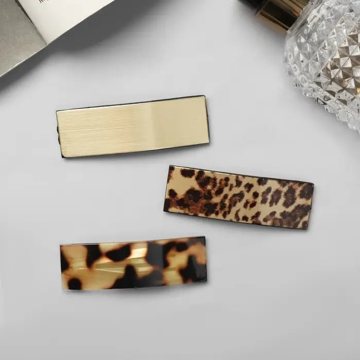 Невидимки для волос «Дифда», набор 3 шт., 7 см, леопардовые Невидимки для волос «Дифда», набор 3 шт., 7 см, леопардовые